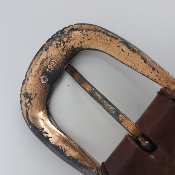 Vintage 1991 Western Rodeo Braided Brown Leather  Conchos 28 - Picture 7 of 12